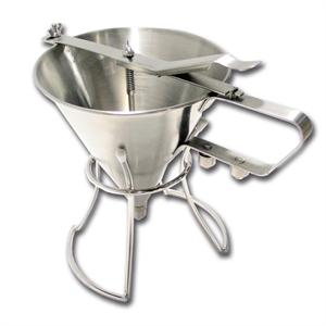 Sylttratt / portioneringstragt med h�llare, rostfritt st�l